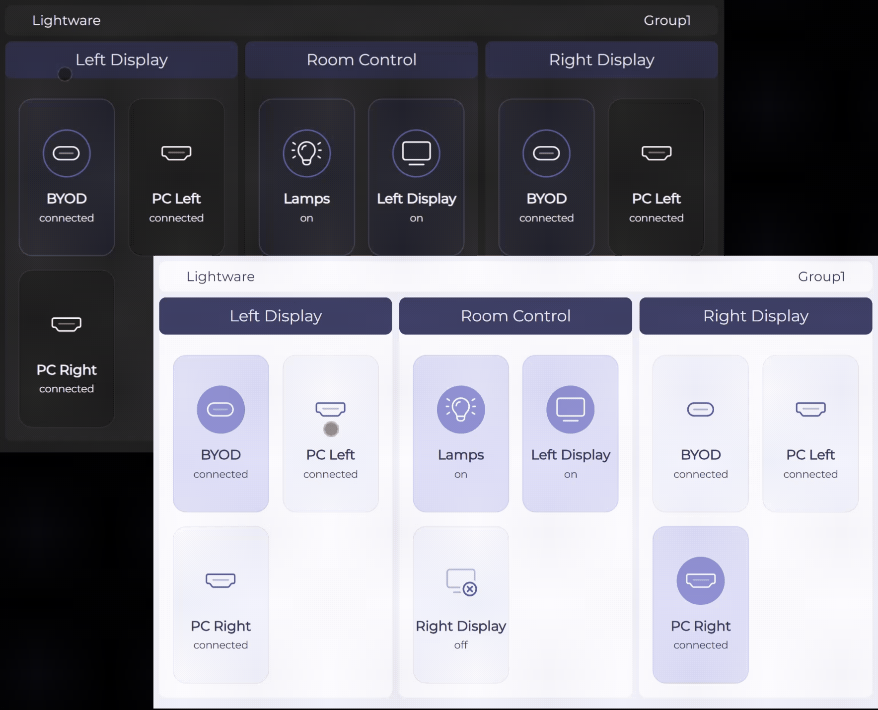 Dark mode visual